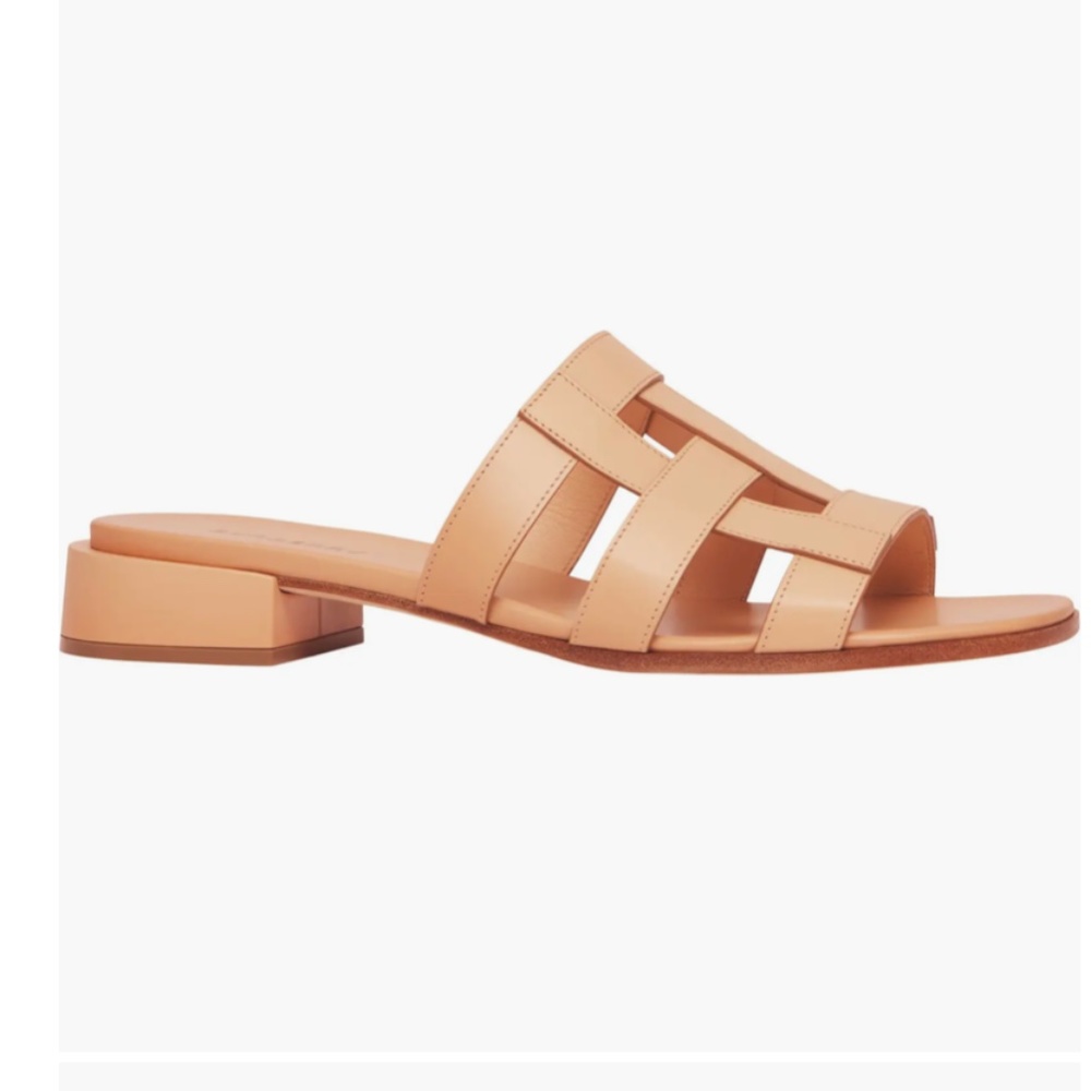 NIB $720 Burberry Lyna Cage Slide Sandal in LIGHT SESAME, Size 36.5 EU / 6.5 US!